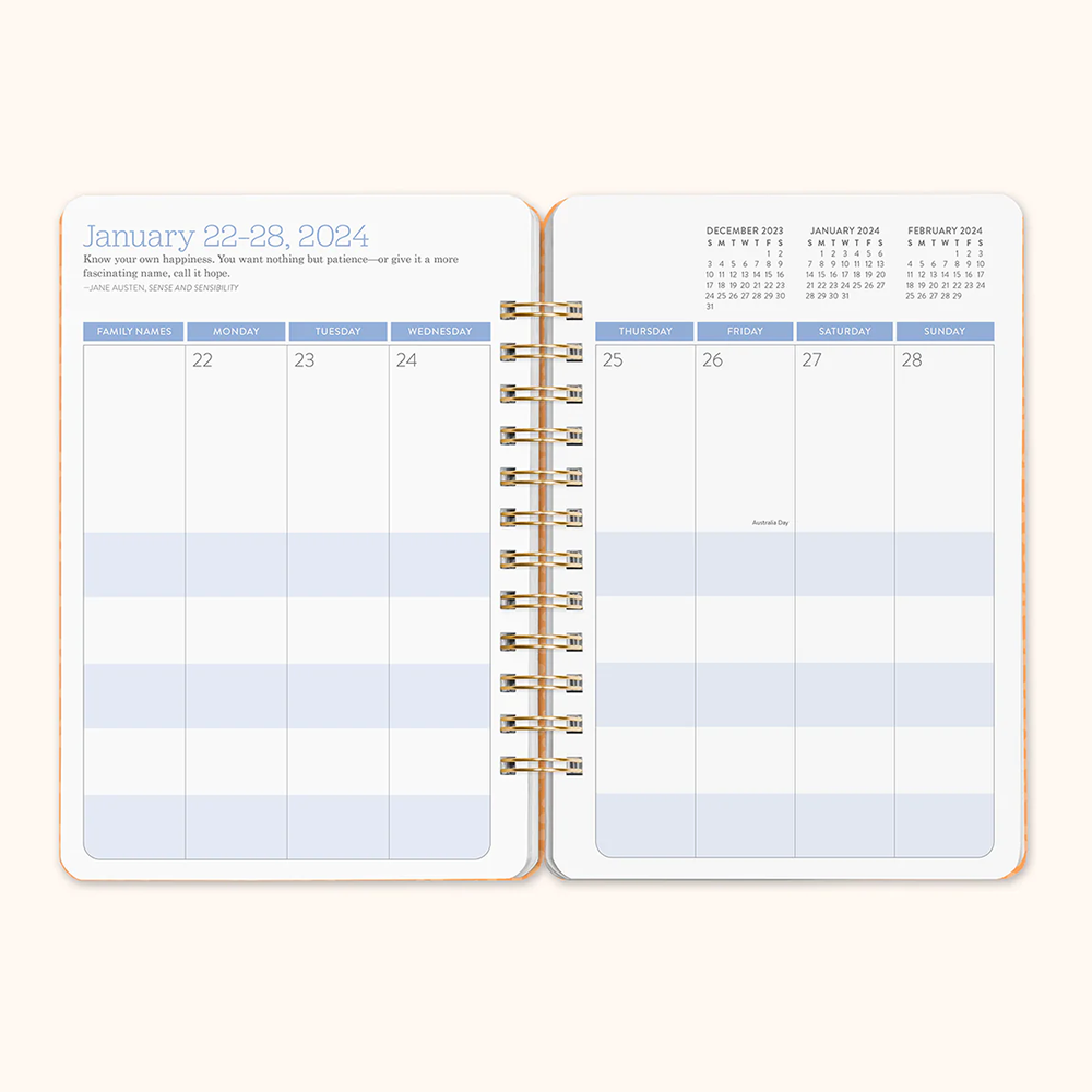 Orange Circle 2024 Do It All Planner Fruit and Flora