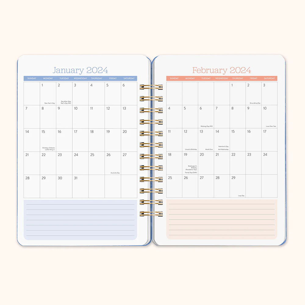 Orange Circle 2024 Do It All Planner Coral Grid