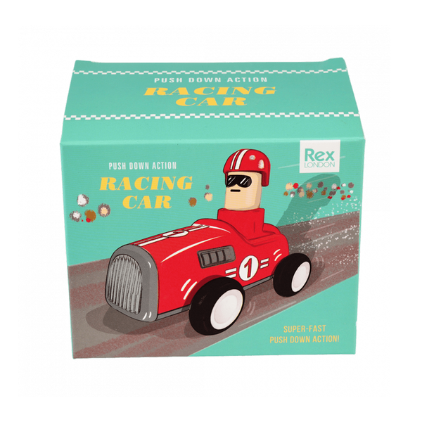 Rex Push Down Action Racing Car Red