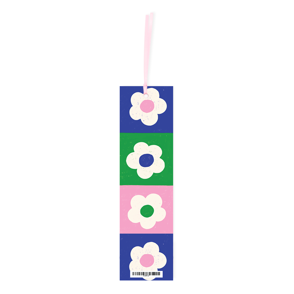 ibizaspeedcharter Double Sided Bookmark Flower Check Green/Blue/Pink