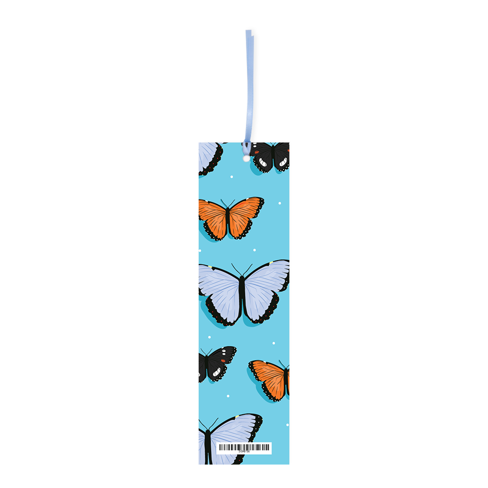 ibizaspeedcharter Double Sided Bookmark Butterfly Blue Orange