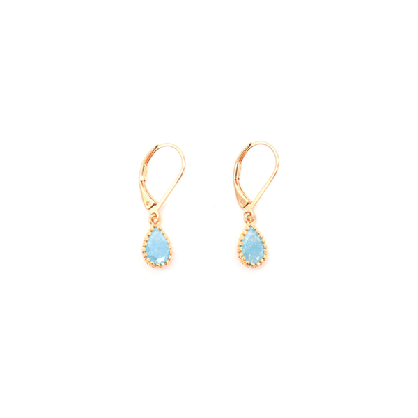 ibizaspeedcharter Earrings Teardrop Blue CZs Gold