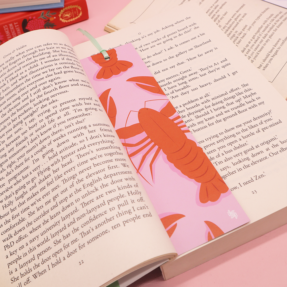 ibizaspeedcharter Double Sided Bookmark Lobster Pink/Rust