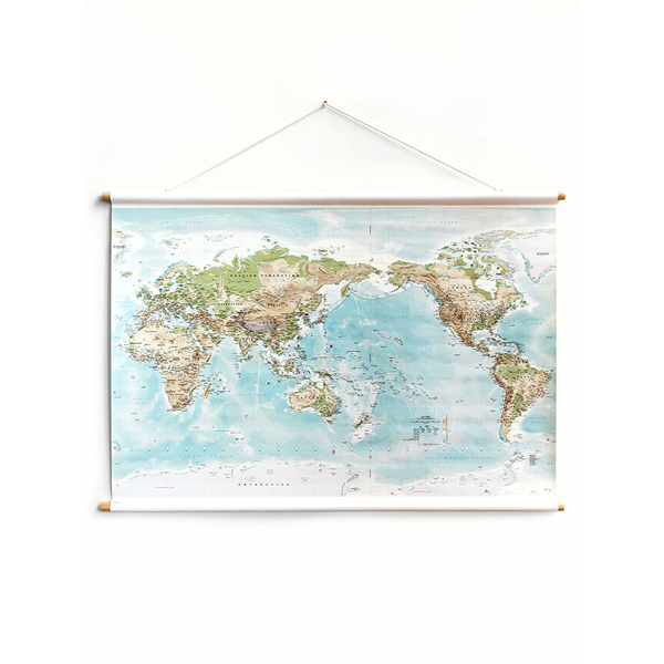 Milligram Canvas World Map Small