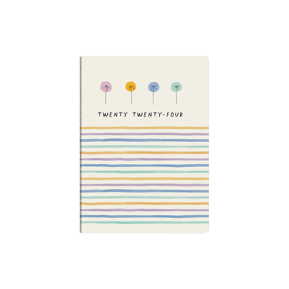 Orange Circle 2024 Ondine Tabbed Planner Dotted Palms