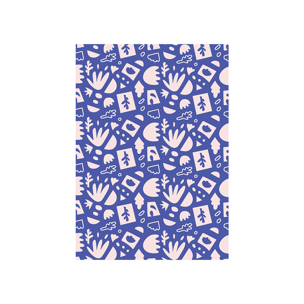 ibizaspeedcharter Abstract Card Leaf Dark Blue Pink