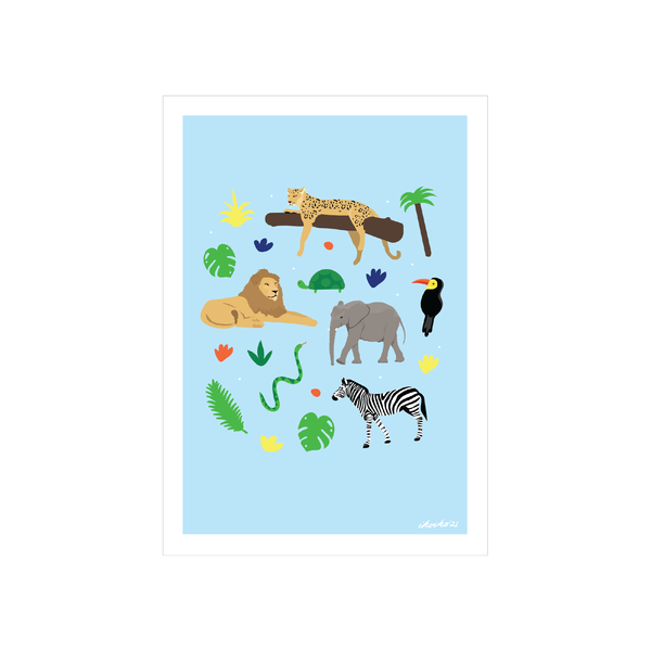 ibizaspeedcharter A4 Art Print Safari Animals