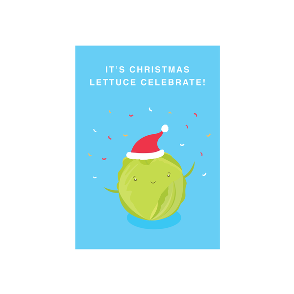 ibizaspeedcharter Christmas Card Cutie Food Pun Lettuce