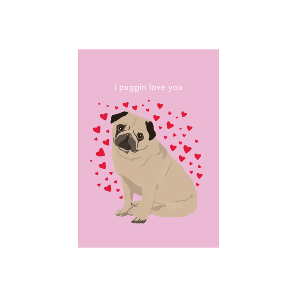 ibizaspeedcharter Animal Pun Card Pug Love