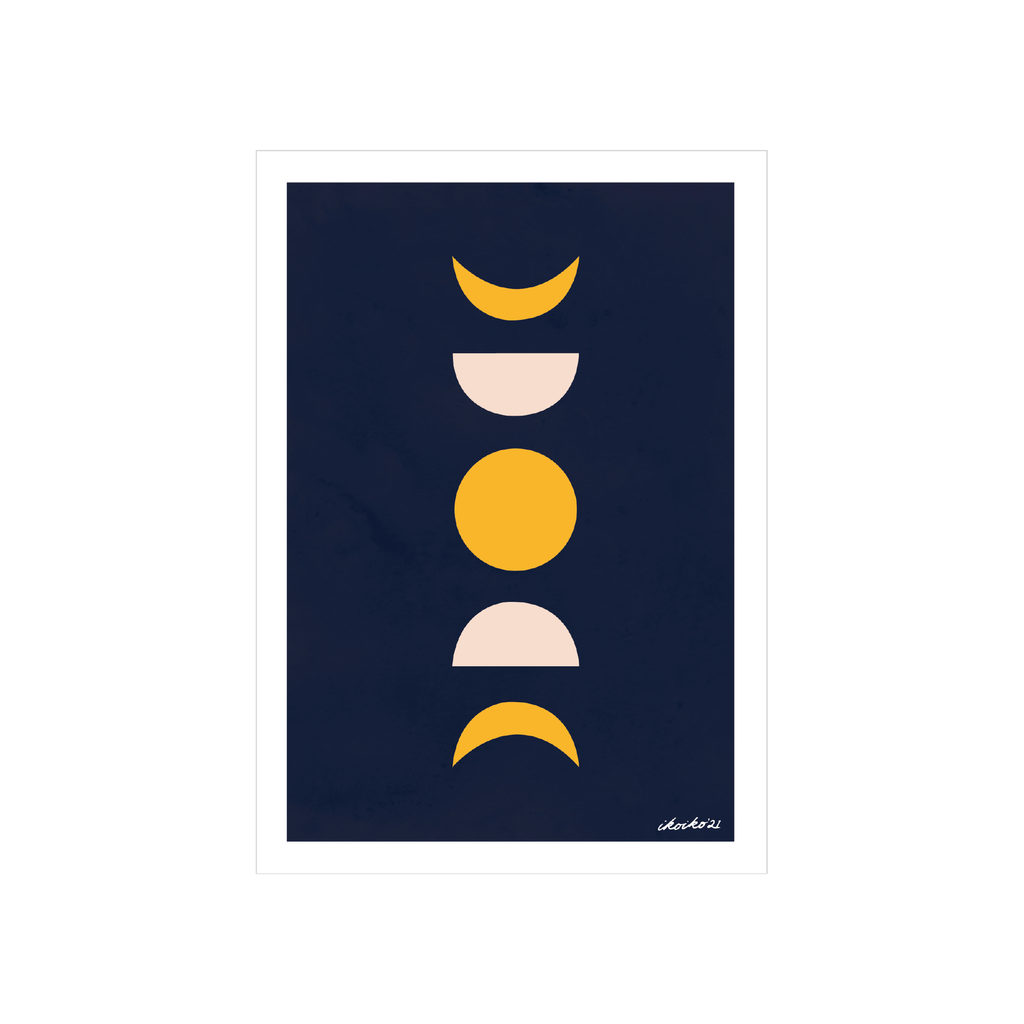 ibizaspeedcharter A4 Art Print Talula Moon Forms Phases Vertical