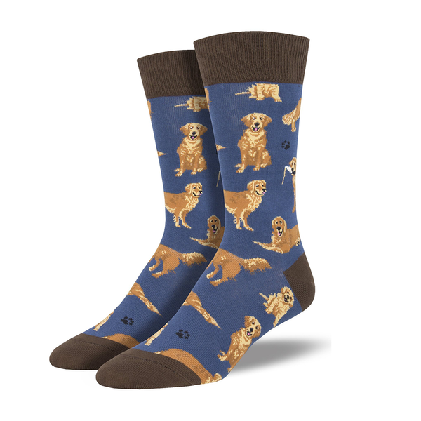 Socksmith Socks Golden Retrievers Blue Men's