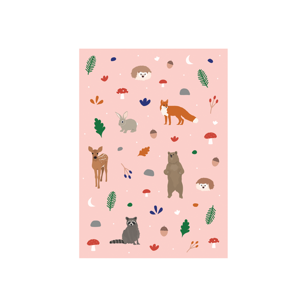 ibizaspeedcharter Animal Pattern Card Woodland