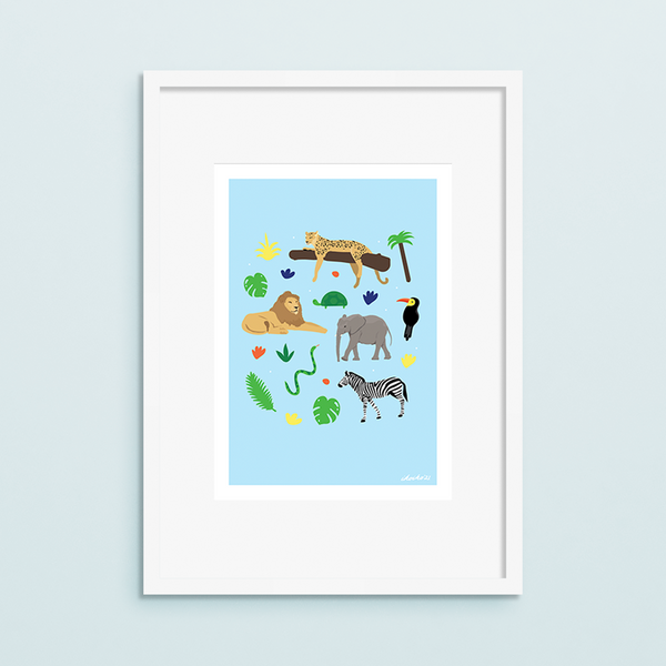 ibizaspeedcharter A4 Art Print Safari Animals