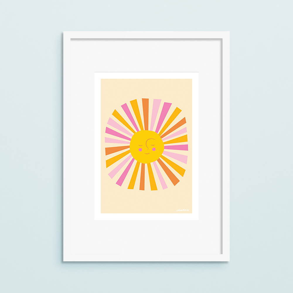 ibizaspeedcharter A4 Art Print Solstice Sunshine Pink