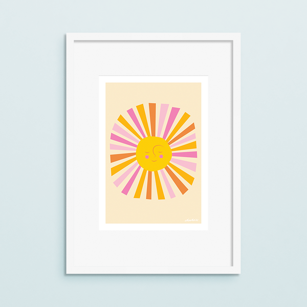ibizaspeedcharter A4 Art Print Solstice Sunshine Pink