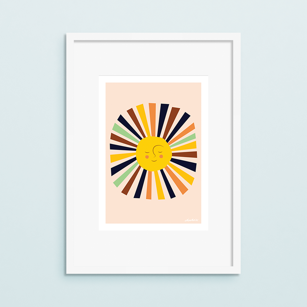 ibizaspeedcharter A4 Art Print Solstice Sunshine Mint