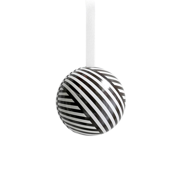 Father Rabbit Christmas Fillable Bauble Black and White Stripe