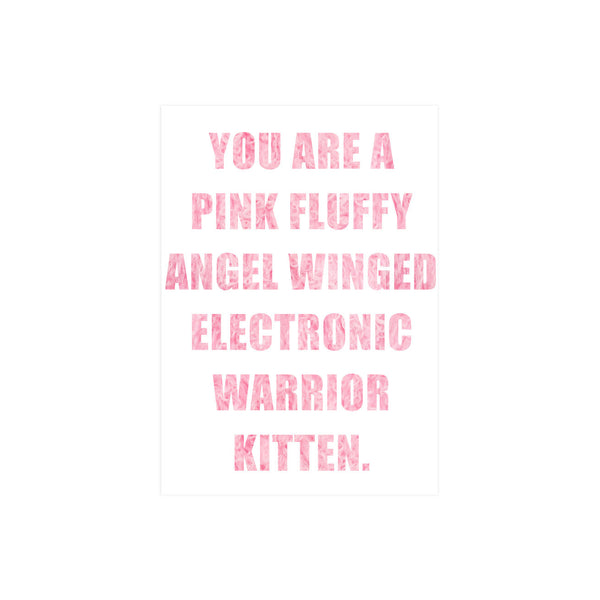 ibizaspeedcharter Words Card Pink Fluffy Kitten