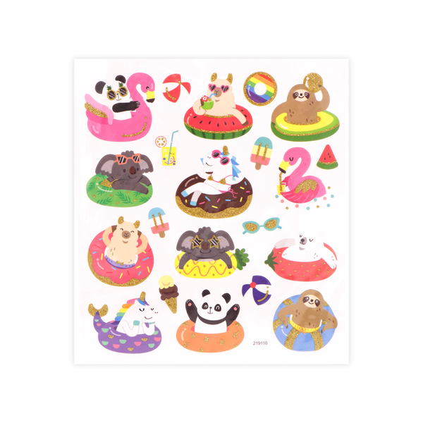 Animals in Doughnuts Stickers