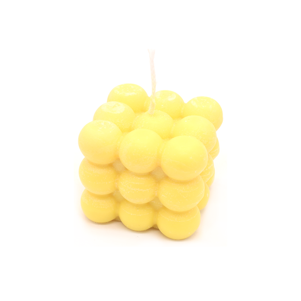 Haly Bubble Cube Candle Yellow