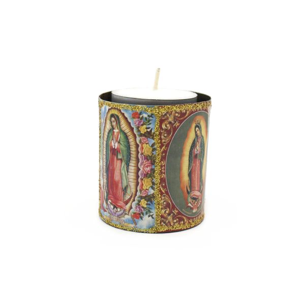 Mexican Candle in Tin Holder Virgin Mary