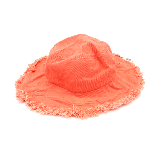 Hello Friday Wide Brimmed Bucket Hat Coral