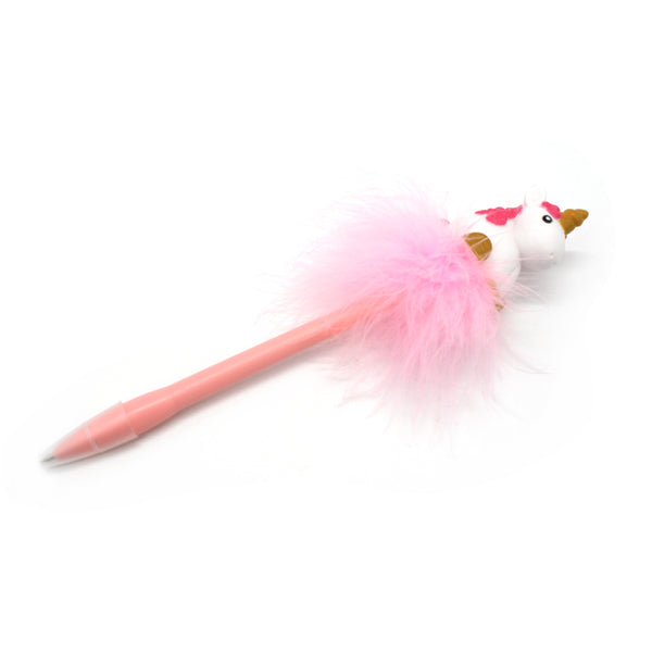 Unicorn Pen with Feathers