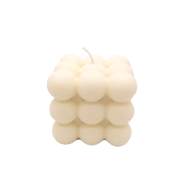 Haly Bubble Cube Candle White