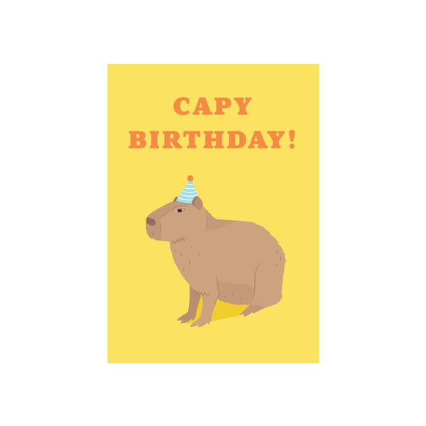 ibizaspeedcharter Animal Pun Card Capy Birthday