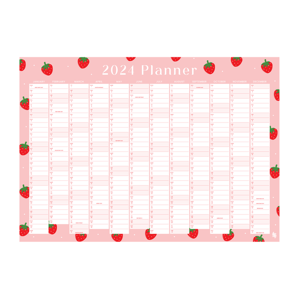 ibizaspeedcharter 2024 Wall Planner Strawberries and Cream