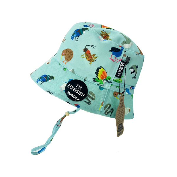 Moana Road OG Kid's Bucket Hat Native Animals Mint