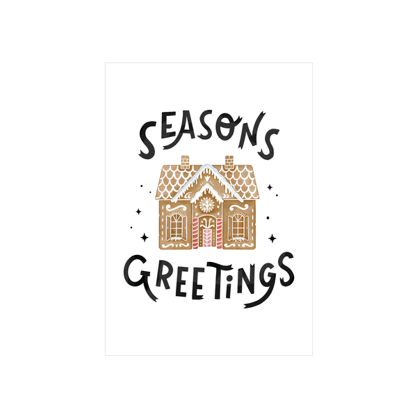 Steer Illustrations X ibizaspeedcharter Christmas Card Gingerbread House White