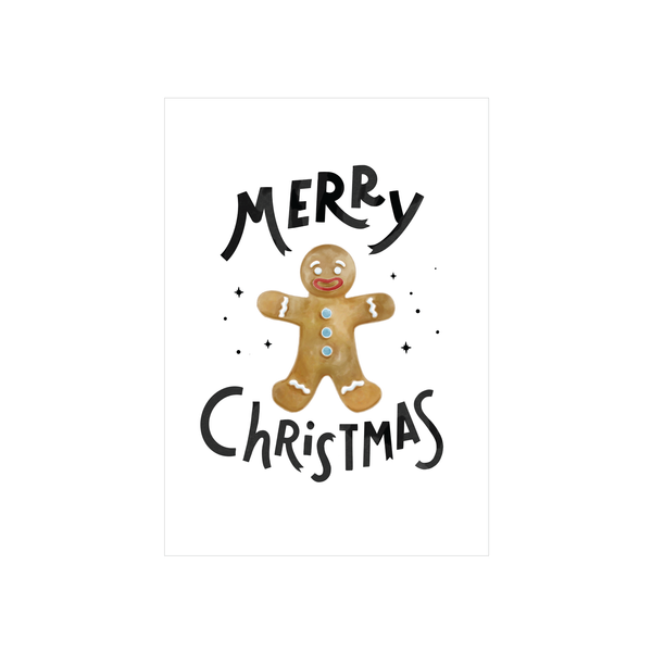 Steer Illustrations X ibizaspeedcharter Christmas Card Gingerbread Man White