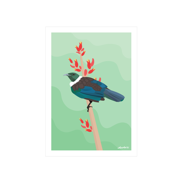 ibizaspeedcharter A4 Art Print NZ Bird Tūī