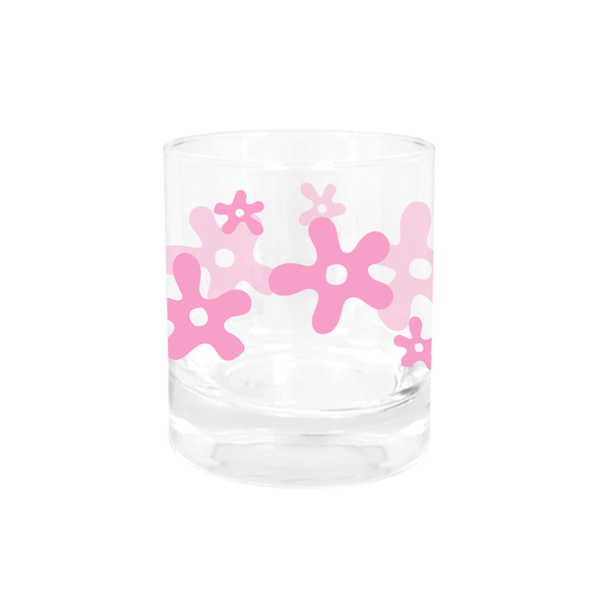 ibizaspeedcharter Glass Tumbler Flower Splat Light Pink