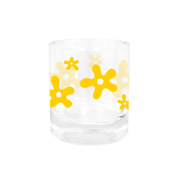 ibizaspeedcharter Glass Tumbler Flower Splat Yellow