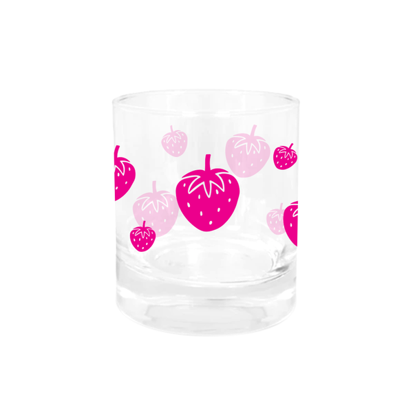 ibizaspeedcharter Glass Tumbler Strawberries Hot Pink