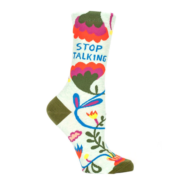 Blue Q Women's Socks Stop Talking