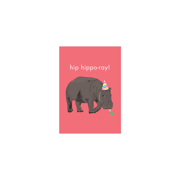 ibizaspeedcharter Mini Card Animal Pun Hippo