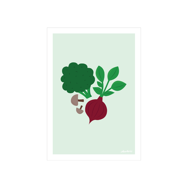 ibizaspeedcharter A4 Art Print Beetroot and Broccoli