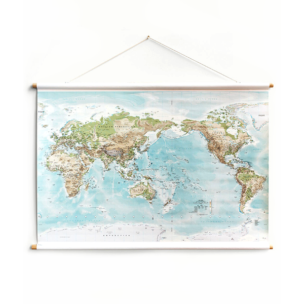Milligram Canvas World Map Large
