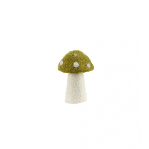 Muskhane 100% Felt Mushroom Dotty Small Anise Green
