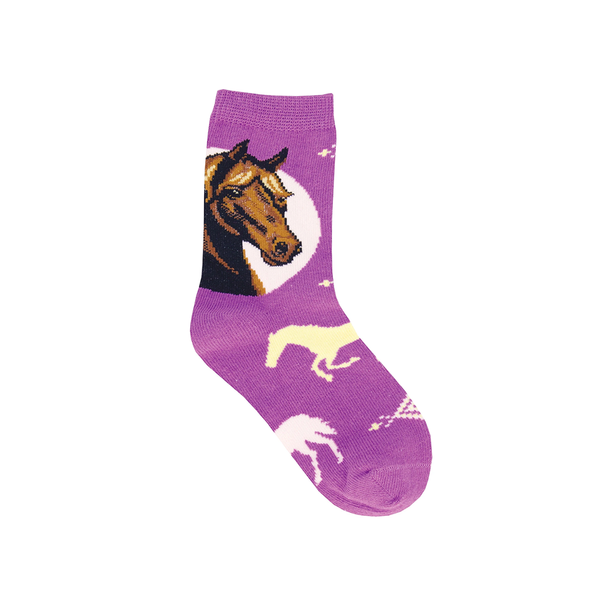 Socksmith Socks Kids Prancing Pony Purple 4-7 years 10-1y Size