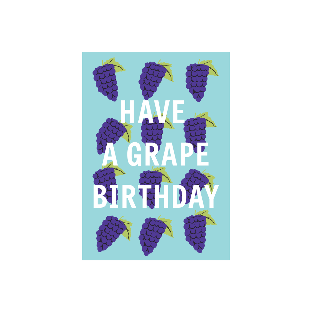 ibizaspeedcharter Fruit Pun Card Grape Birthday