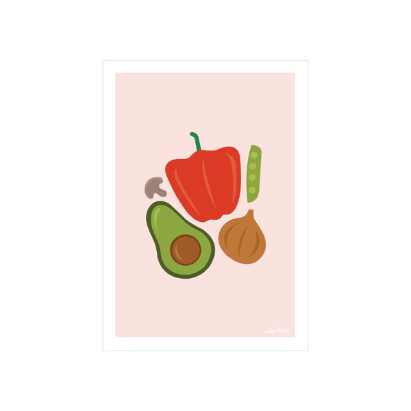 ibizaspeedcharter A4 Art Print Capsicum and Avocado