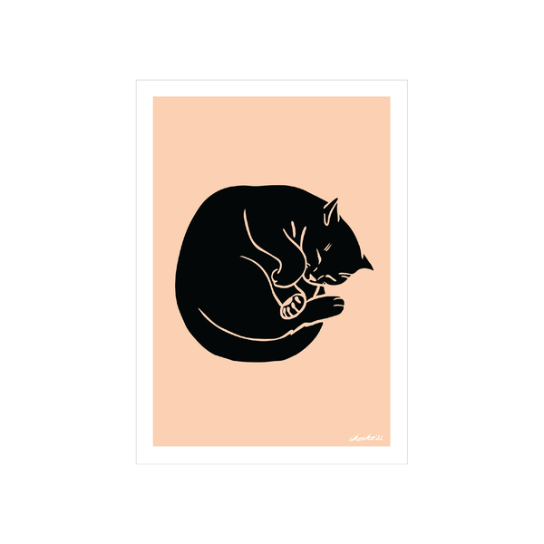 ibizaspeedcharter A4 Art Print Talula Cat Black