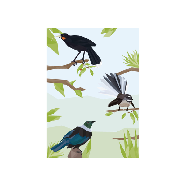 ibizaspeedcharter Geo Bird Card Three Birds