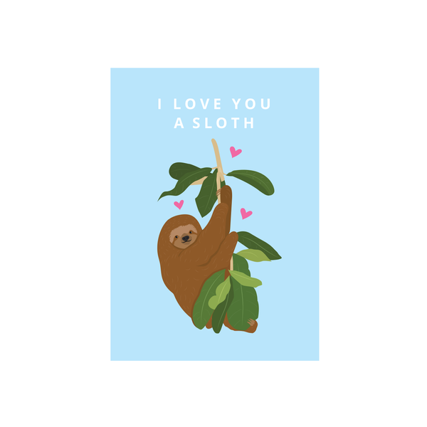 ibizaspeedcharter Cutie Animal Pun Card Love Sloth