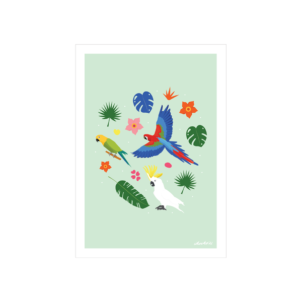 ibizaspeedcharter A4 Art Print Tropical Birds