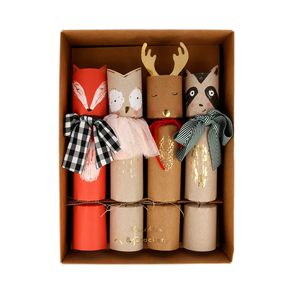 Meri Meri Christmas Crackers Pack of 8 Woodland Creature
